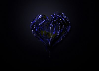 abstract, blue, hearts - duplicate desktop wallpaper