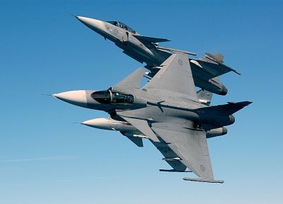 aircraft, vehicles, jet aircraft, Jas 39 Gripen, Swedish Air Force - random desktop wallpaper