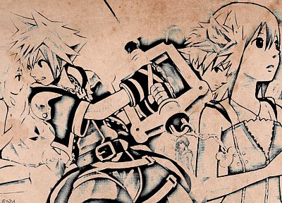 Kingdom Hearts, Sora (Kingdom Hearts) - duplicate desktop wallpaper
