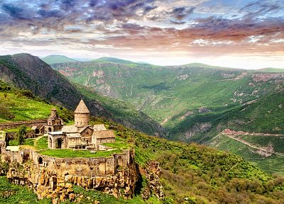 mountains, landscapes, ruins, architecture, churches - related desktop wallpaper
