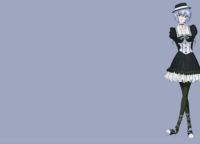 dress, Ayanami Rei, Neon Genesis Evangelion, simple background, anime girls - desktop wallpaper