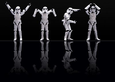 Star Wars, stormtroopers, black background - related desktop wallpaper