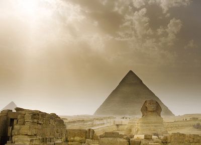 architecture, Egypt, sphinx, pyramids, Great Pyramid of Giza - random desktop wallpaper
