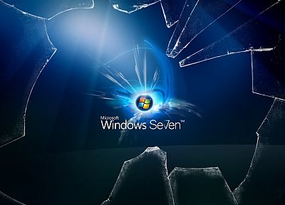 Windows 7, broken screen - desktop wallpaper