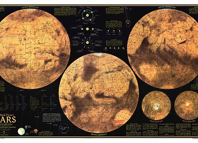 Mars, maps, information - random desktop wallpaper