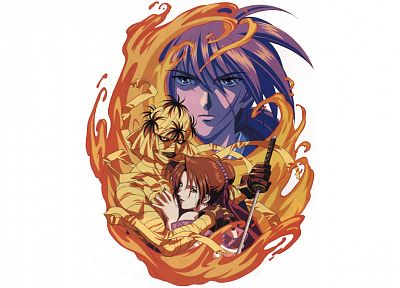 Rurouni Kenshin, Kenshin, anime - duplicate desktop wallpaper