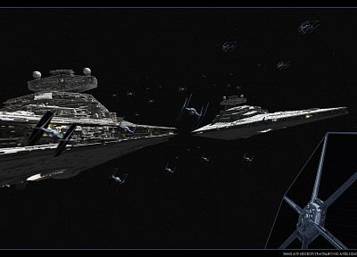 Star Wars, spaceships, Tie fighters, Star destroyers, Tie interceptors - desktop wallpaper
