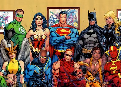 Green Lantern, Batman, DC Comics, Superman, superheroes, Justice League, Red Arrow, Wonder Woman - desktop wallpaper
