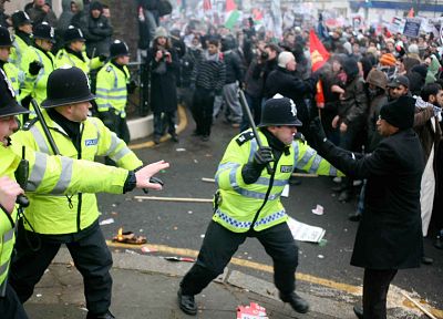 riots, police, protest - desktop wallpaper