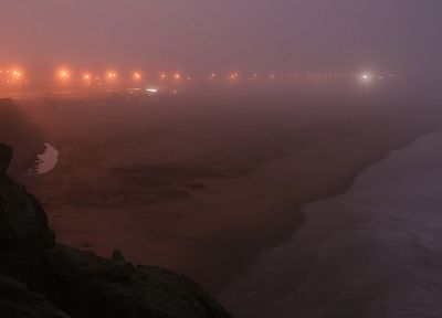 landscapes, night, fog, mist - desktop wallpaper