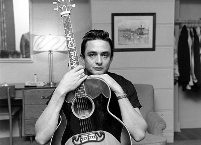 guitars, Johnny Cash - duplicate desktop wallpaper