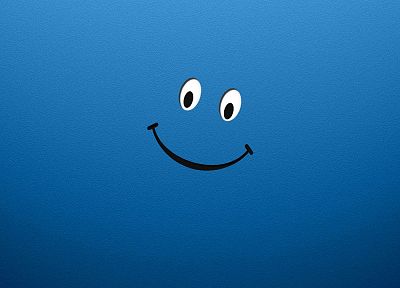 smiley face, smiling, blue smile - random desktop wallpaper