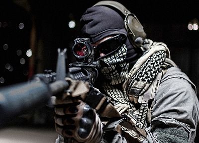 guns, military, soldier, ghosts, depth of field, Call of Duty: Modern Warfare 2 - random desktop wallpaper