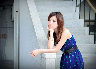 brunettes, women, Asians, Mikako Zhang Kaijie - desktop wallpaper
