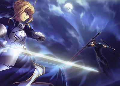 Fate/Stay Night, Type-Moon, Saber, Lancer (Fate/Zero), Fate series - random desktop wallpaper