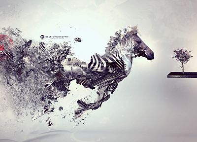 abstract, zebras, Desktopography - random desktop wallpaper