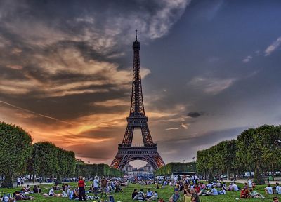 Eiffel Tower, Paris, France, HDR photography, Champ de Mars - desktop wallpaper