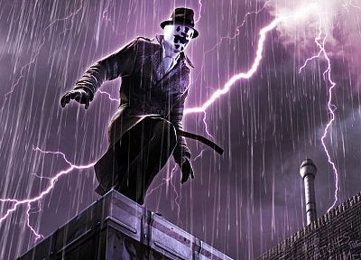 Watchmen, Rorschach, lightning - random desktop wallpaper