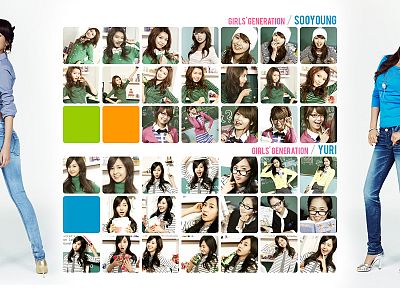 jeans, Girls Generation SNSD, celebrity, high heels, Kwon Yuri, Choi Sooyoung, bracelets, chalkboards - desktop wallpaper