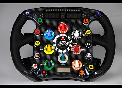 Ferrari, Formula One, racing, steering wheel - random desktop wallpaper