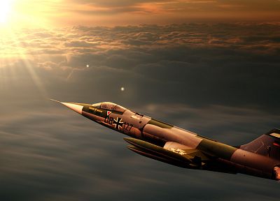 aircraft, Luftwaffe, F-104 Starfighter, skyscapes - random desktop wallpaper