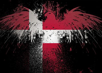 birds, eagles, flags, danish, Denmark - desktop wallpaper