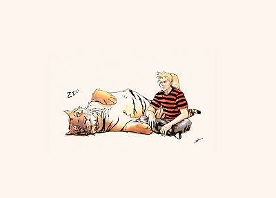 Calvin and Hobbes, alternative art, drawings - desktop wallpaper