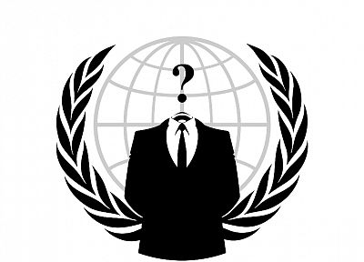 Anonymous, suit, question marks - random desktop wallpaper