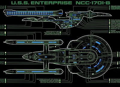 Star Trek, schematic, USS Enterprise, scheme, Star Trek schematics - desktop wallpaper