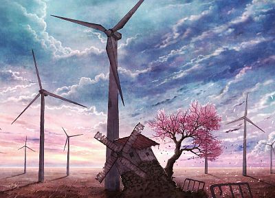landscapes, artwork, windmills - random desktop wallpaper