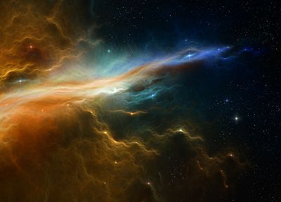 outer space, nebulae, artwork - duplicate desktop wallpaper