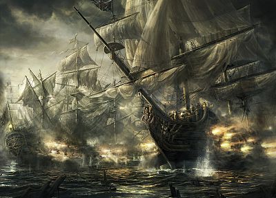 ships, battles, vehicles, Radojavor, The Battle of Trafalgar - random desktop wallpaper
