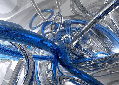 abstract, blue, silver - random desktop wallpaper