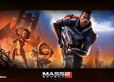 Mass Effect, Miranda Lawson, Commander Shepard, Grunt (Mass Effect) - random desktop wallpaper