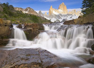 mountains, landscapes, waterfalls - duplicate desktop wallpaper