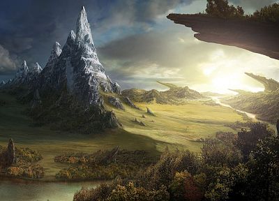 mountains, landscapes, digital art, artwork - random desktop wallpaper
