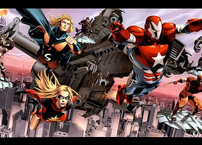 comics, Venom, Wolverine, Marvel Comics, Dark Reign, Sentry, Ares, Iron Patriot - desktop wallpaper