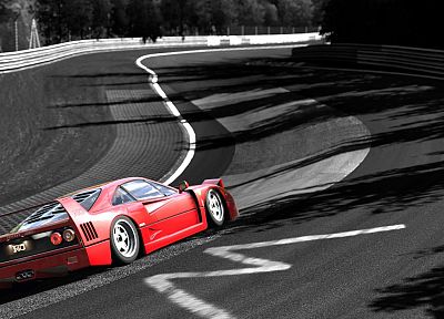 video games, cars, Ferrari F40, Gran Turismo 5, Playstation 3 - desktop wallpaper