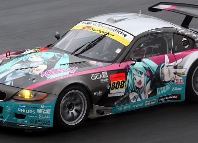 Vocaloid, Hatsune Miku, cars, front angle view - related desktop wallpaper