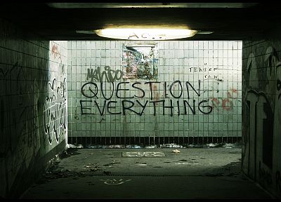 graffiti, Question Everything - duplicate desktop wallpaper
