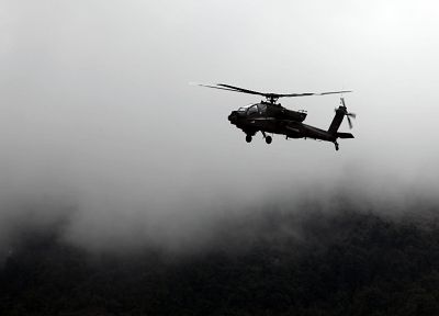helicopters, monochrome, vehicles, AH-64 Apache - random desktop wallpaper