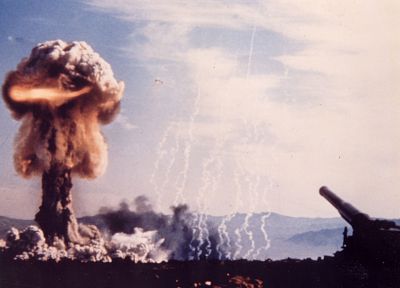 explosions, artillery, nuclear explosions - desktop wallpaper