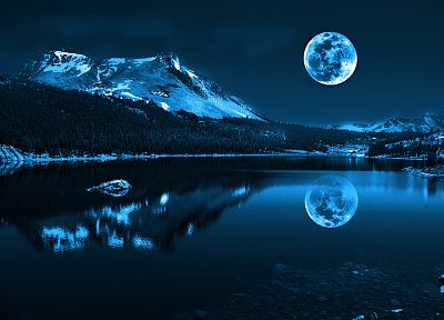 night, Moon - desktop wallpaper