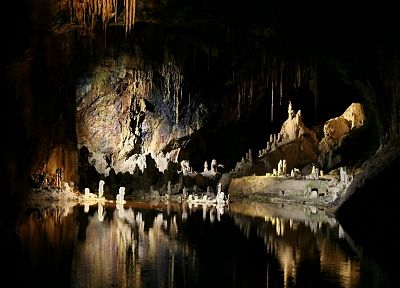 caves, underground, lakes - desktop wallpaper