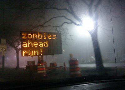 zombies, signs - desktop wallpaper