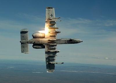 aircraft, military, flares, A-10 Thunderbolt II - random desktop wallpaper