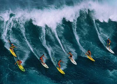 water, waves, surfers - related desktop wallpaper