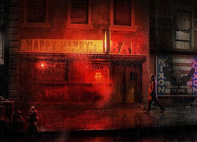 Watchmen, movies, rain, Rorschach, artwork - duplicate desktop wallpaper