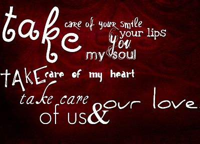 love, red, typography, letters, hearts - desktop wallpaper