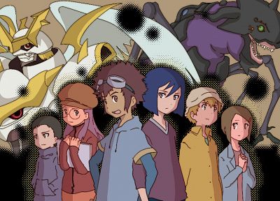 Digimon, anime, davis, Hikari Kamiya, Takeru Takaishi, Ken Ichijouji - desktop wallpaper
